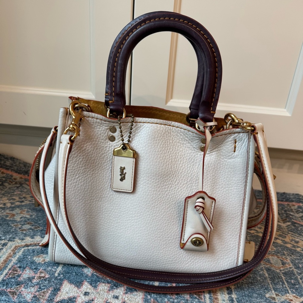 Coach Rogue 25 ivory cream 1941 glovetanned pebbled leather 20315